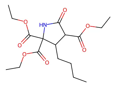 Triethyl 3-butyl-5-oxopyrrolidine-2,2,4-tricarboxylate structure
