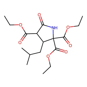 2,2,4-Pyrrolidinetricarboxylic acid, 3-isobutyl-5-oxo-, triethyl ester structure