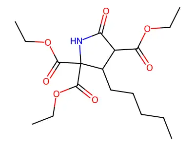 Triethyl 5-oxo-3-pentylpyrrolidine-2,2,4-tricarboxylate structure