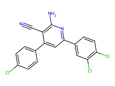 2-Amino-4-(4-chlorophenyl)-6-(3,4-dichlorophenyl)nicotinonitrile structure