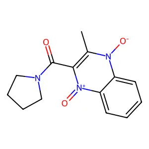 (3-Methyl-4-oxido-1-oxoquinoxalin-1-ium-2-yl)-pyrrolidin-1-ylmethanone structure