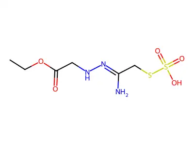 2-[2-(1-Amino-2-sulfosulfanylethylidene)hydrazinyl]-1-ethoxy-1-oxoethane structure