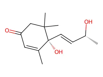 Blumenol A; Roseoside aglycon;(+)-Blumenol A; (+)-Vomifoliol structure