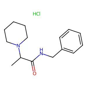 1-Piperidineacetamide, N-benzyl-alpha-methyl-, hydrochloride structure