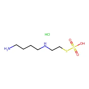 Ethanethiol, 2-((4-aminobutyl)amino)-, hydrogen sulfate (ester), hydrochloride structure