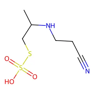 Propanethiol, 2-((2-cyanoethyl)amino)-, hydrogen sulfate (ester) structure