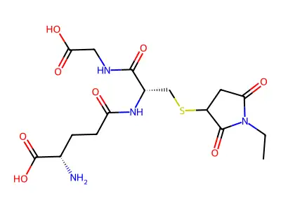S-(1-Ethyl-2,5-dioxopyrrolidin-3-yl)cysteinyl-N-gamma-glutamylglycine structure