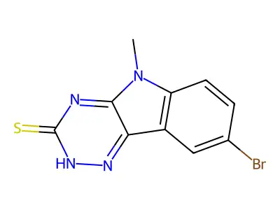 8-Bromo-5-methyl-5H-1,2,4-triazino(5,6-B)indole-3(2H)-thione structure