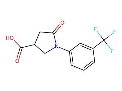 5-Oxo-1-[3-(trifluoromethyl)phenyl]pyrrolidine-3-carboxylic acid structure
