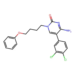 4-Amino-5-(3,4-dichlorophenyl)-1-(4-phenoxybutyl)pyrimidin-2-one structure