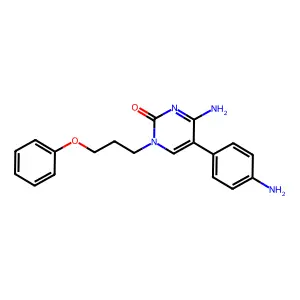 4-Amino-5-(4-aminophenyl)-1-(3-phenoxypropyl)pyrimidin-2-one structure