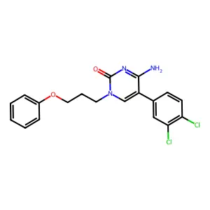 4-amino-5-(3,4-dichlorophenyl)-1-(3-phenoxypropyl)pyrimidin-2(1H)-one structure