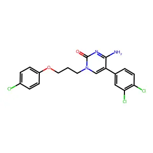 4-Amino-1-[3-(4-chlorophenoxy)propyl]-5-(3,4-dichlorophenyl)pyrimidin-2-one structure