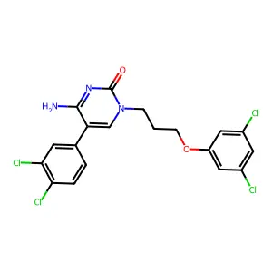 4-Amino-1-[3-(3,5-dichlorophenoxy)propyl]-5-(3,4-dichlorophenyl)pyrimidin-2-one structure