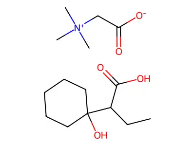 (Carboxymethyl)trimethylammonium alpha-ethyl-1-hydroxycyclohexaneacetate structure