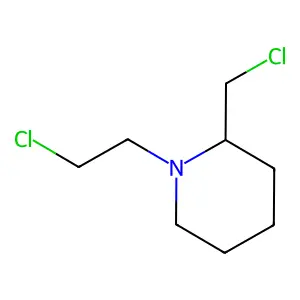 (beta-Chloroethyl)-2-chloromethylpiperidine structure