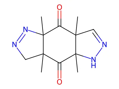 3a,4a,7a,8a-Tetramethyl-3a,5,7a,8a-tetrahydropyrazolo(3,4-f)indazole-4,8(3H,4aH)-dione structure