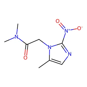 N,N-Dimethyl-2-(5-methyl-2-nitro-1H-imidazol-1-yl)acetamide structure