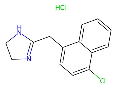 2-[(4-chloronaphthalen-1-yl)methyl]-4,5-dihydro-1H-imidazol-1-ium chloride structure