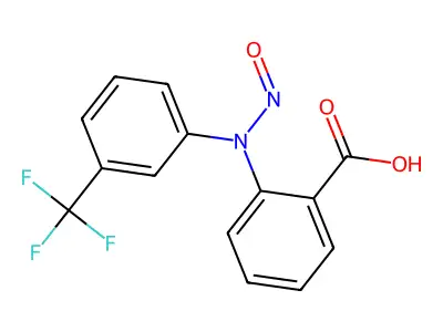 1-(M-trifluoromethylphenyl)-N-nitrosoanthranilic acid structure