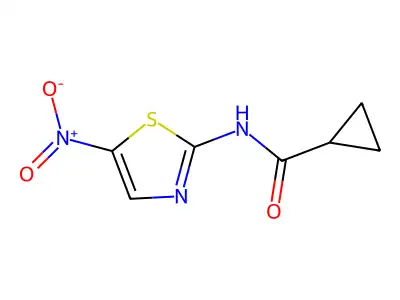 N-(5-nitro-1,3-thiazol-2-yl)cyclopropanecarboxamide structure