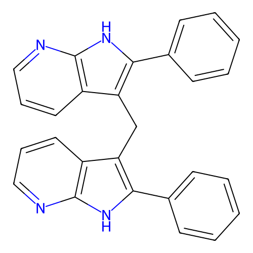 1H-Pyrrolo[2,3-b]pyridine, 3,3'-methylenebis[2-phenyl- structure
