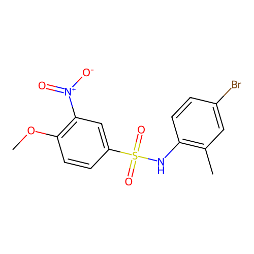 N-(4-bromo-2-methylphenyl)-4-methoxy-3-nitrobenzenesulfonamide structure