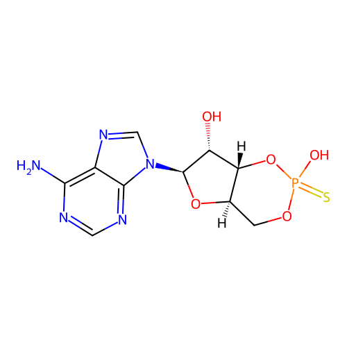 Adenosine-3',5'-cyclic phosphorothioate structure