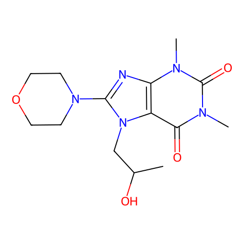 7-(2-Hydroxypropyl)-1,3-dimethyl-8-morpholin-4-ylpurine-2,6-dione structure
