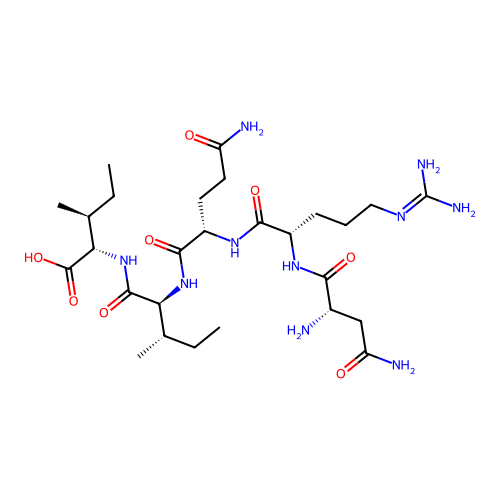 H-Asn-Arg-Gln-Ile-Ile-OH structure