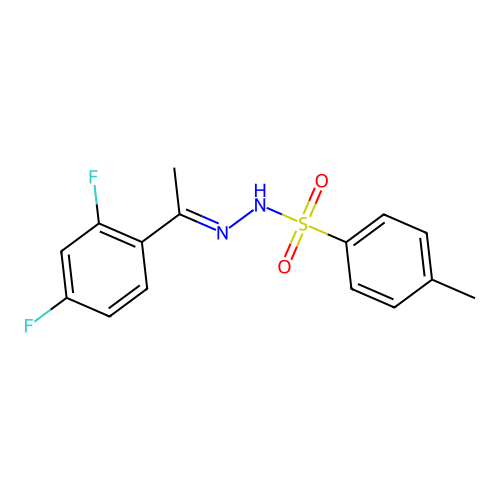 N-[(E)-1-(2,4-difluorophenyl)ethylideneamino]-4-methyl-benzenesulfonamide structure