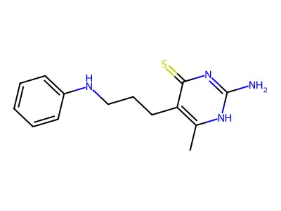 2-Amino-5-(3-anilinopropyl)-6-methyl-4-pyrimidinethiol structure