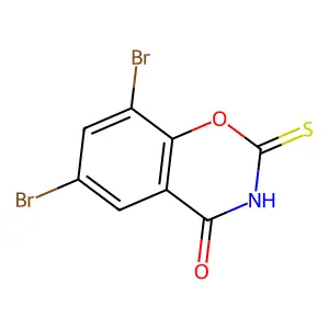 2H-1,3-Benzoxazine-2,4(3H)-dione, 6,8-dibromo-2-thio- structure