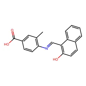 4-[(2-Hydroxy-naphthalen-1-ylmethylene)-amino]-3-methyl-benzoic acid structure