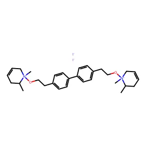 2-Pipecolinium, (4,4'-biphenylylenebis(2-oxoethylene))bis(1-methyl-, diiodide structure