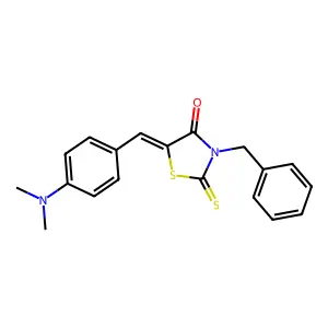 (E)-3-benzyl-5-(4-(dimethylamino)benzylidene)-2-thioxothiazolidin-4-one structure