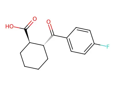 trans-2-(4-Fluorobenzoyl)cyclohexane-1-carboxylic acid structure
