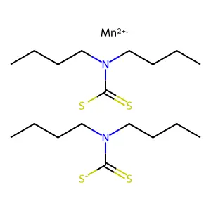 (Dibutylamino)methanedithioate manganese(II) structure