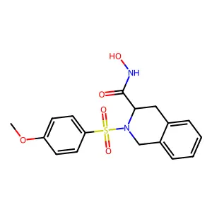 N-羟基-2-(4-甲氧基苯基)磺酰基-3,4-二氢-1H-异喹啉-3-甲酰胺 structure
