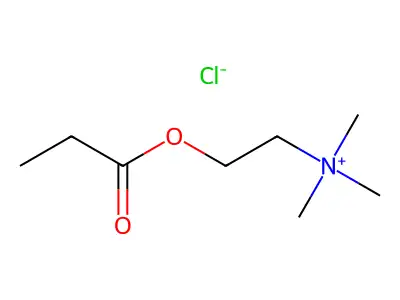 Ethanaminium, N,N,N-trimethyl-2-(1-oxopropoxy)-, chloride (1:1) structure