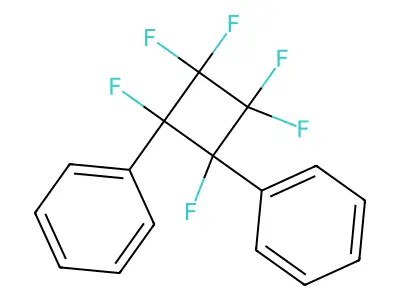 Hexafluoro-1,2-diphenylcyclobutane structure