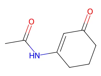 N-(3-oxocyclohex-1-en-1-yl)acetamide structure