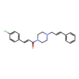 3-(4-Chlorophenyl)-1-[4-(3-phenylprop-2-enyl)piperazin-1-yl]prop-2-en-1-one structure