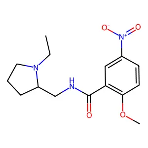 N-[(1-Ethyl-2-pyrrolidinyl)methyl]-2-methoxy-5-nitrobenzamide structure