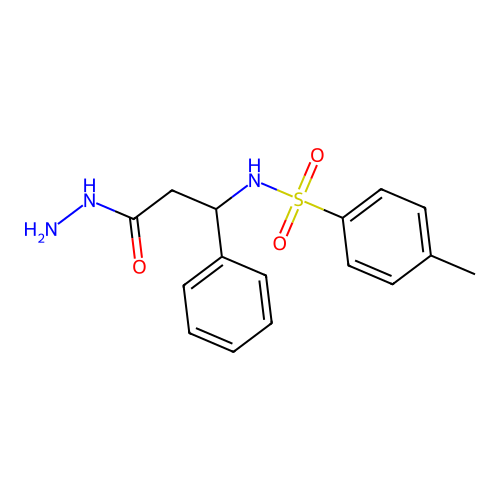 N-(3-hydrazinyl-3-oxo-1-phenylpropyl)-4-methylbenzenesulfonamide structure