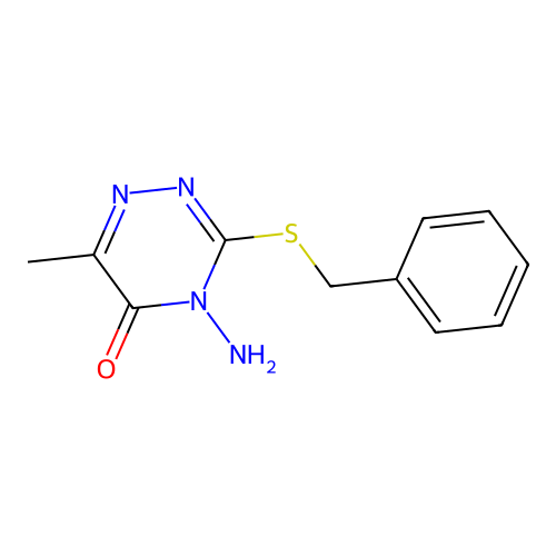 4-Amino-3-benzylsulfanyl-6-methyl-1,2,4-triazin-5-one structure