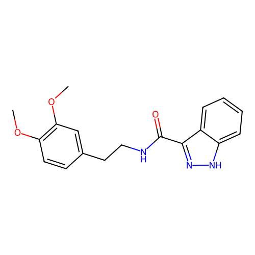 N-[2-(3,4-dimethoxyphenyl)ethyl]-1H-indazole-3-carboxamide structure