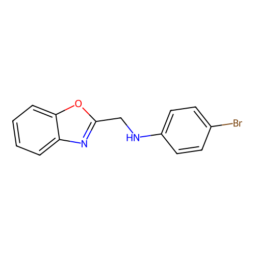 N-(1,3-benzoxazol-2-ylmethyl)-4-bromoaniline structure