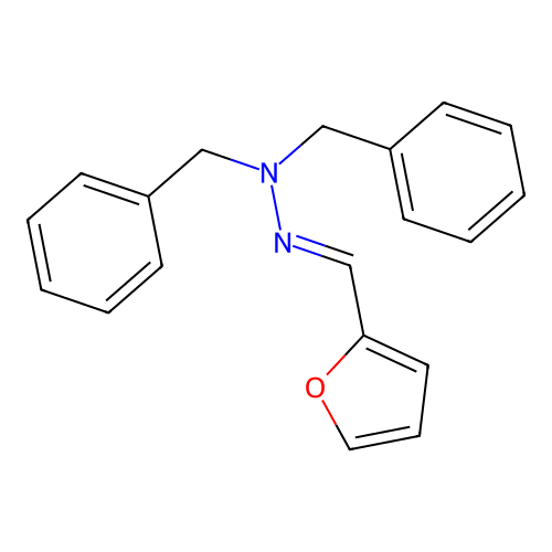 N-benzyl-N-[(E)-furan-2-ylmethylideneamino]-1-phenylmethanamine structure
