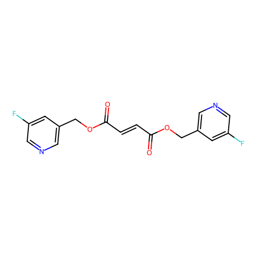 2-Butenedioic acid, (E)-, bis(5-fluoro-3-pyridinyl)methyl) ester structure